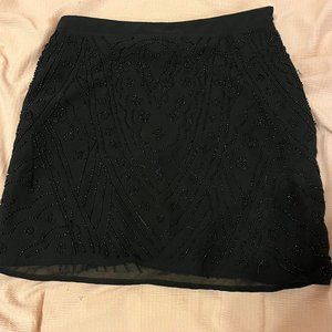 Forever 21 Black Beaded Mini Skirt - Medium